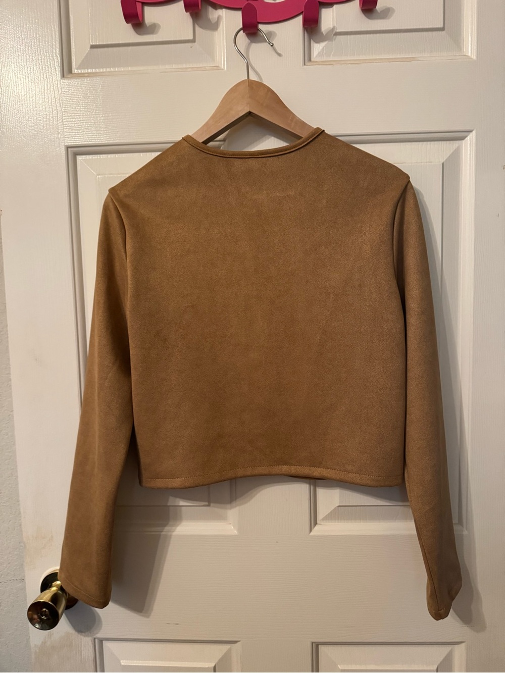 H&M Divided Camel Tan Suede-Look Cropped Jacket - Picture 2 of 6